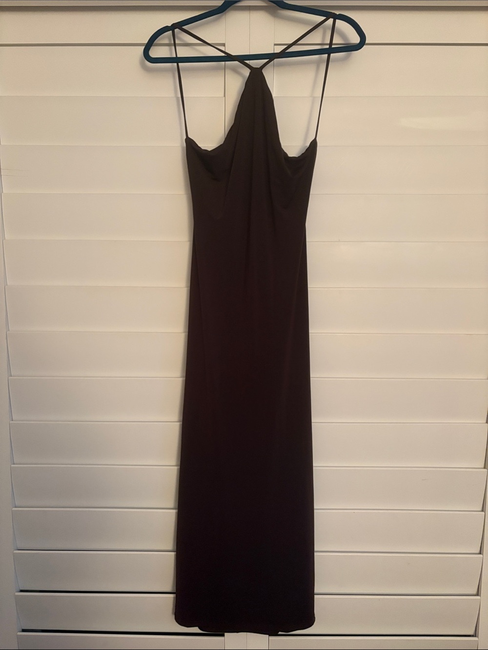 Lovers + Friends Brown Maxi Slip Dress with Spaghetti Straps